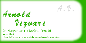 arnold vizvari business card